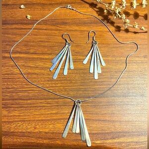 Mexican Silver Necklace and Earring Set